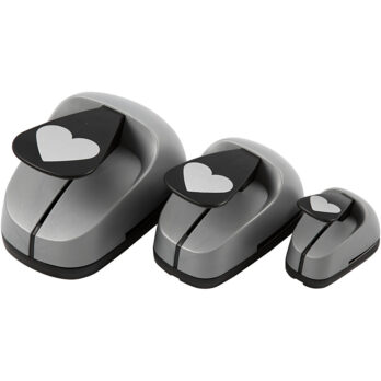 Käsitöö punch komplekt, süda, suurus 25+49+75 mm, 3 tk/ 1 pakk