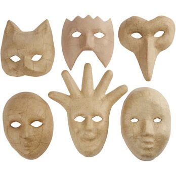 Masks, H: 12-21 cm, 6 pc/ 1 pack
