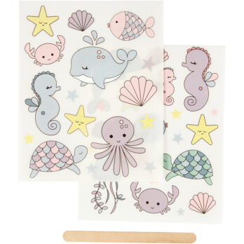 Kleebised, ookean, leht 12,2x15,3 cm, 1 pakk