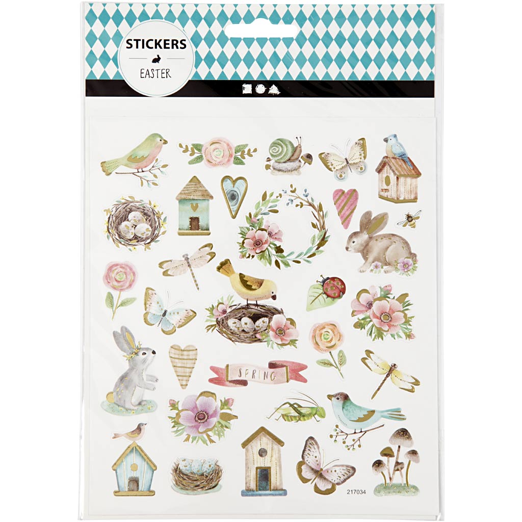 Kleebised, kevad ja lihavõtted, leht 15x16,5 cm, ca. 34 tk, 1 leht - Image 2