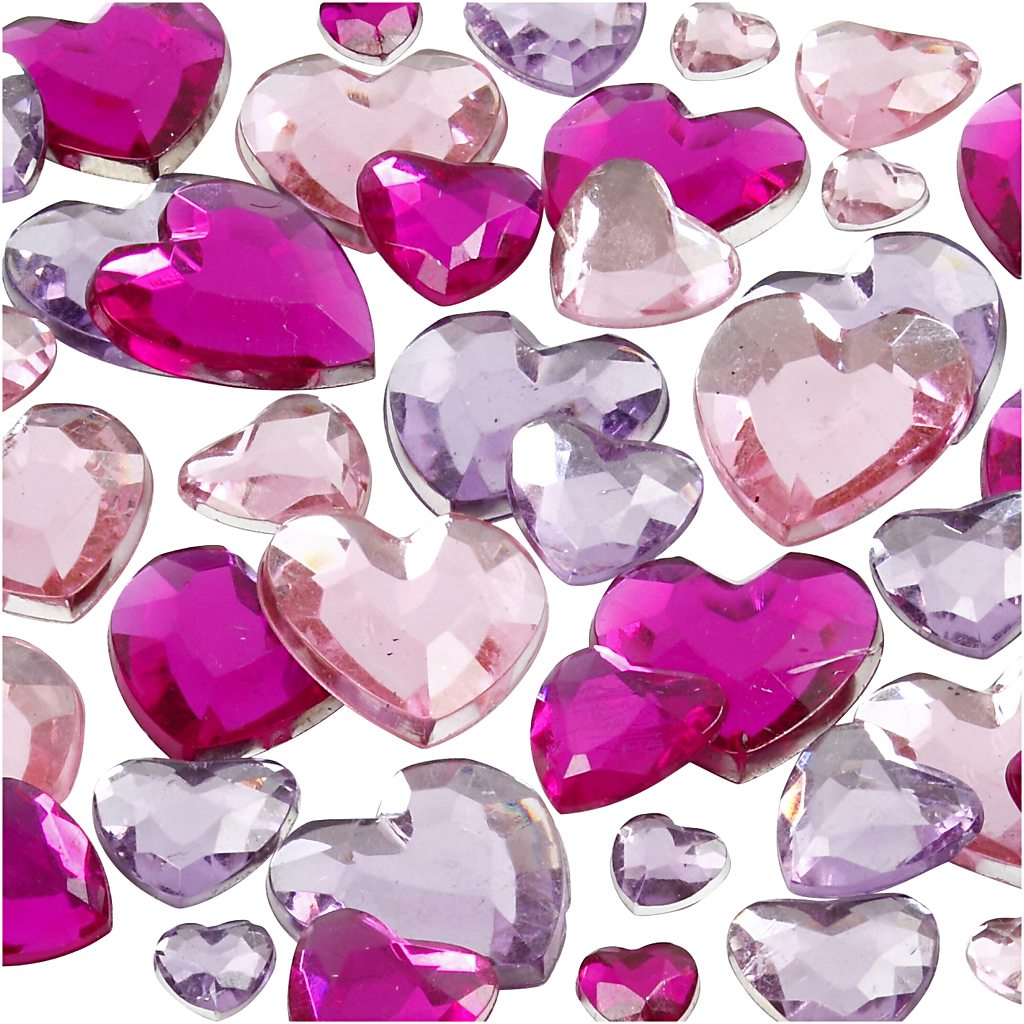 Strass, suurus 6+10+14 mm, lilla, 252 tk/ 1 pakk - Image 3