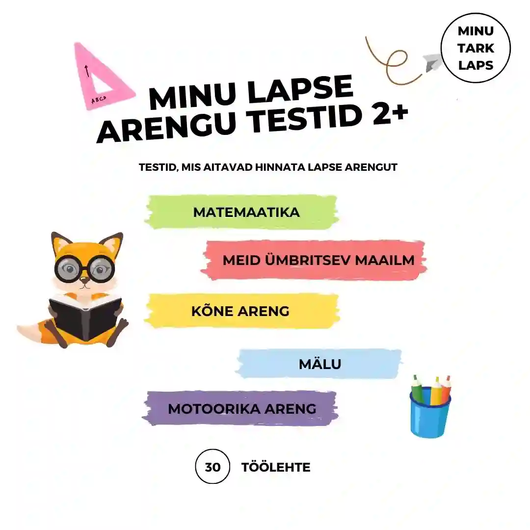 Arengu testid, arengukaardid, testid, areng, minu lapse areng, alates 2 eluaastast, 2+ 1