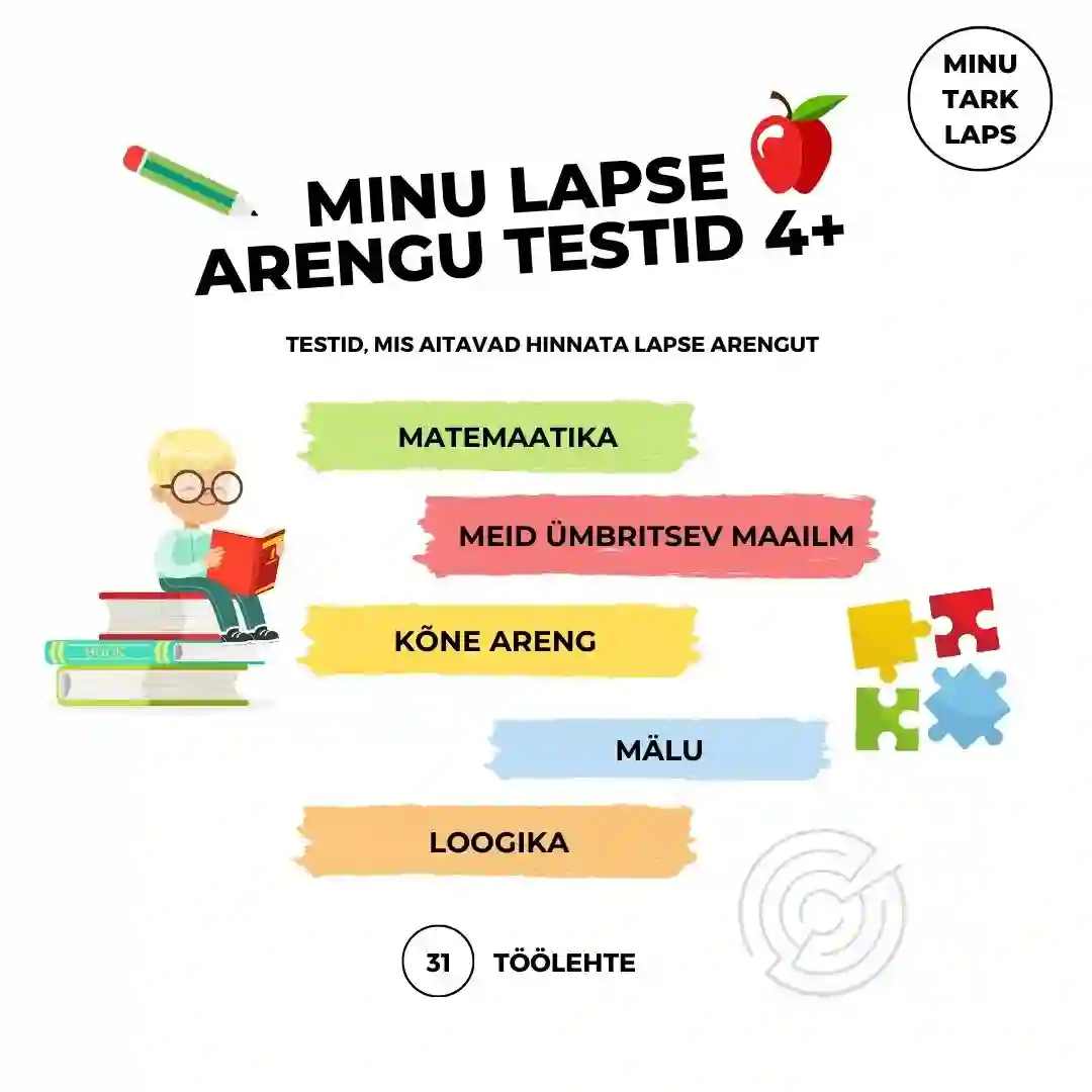 Minu lapse arengu kaardid, arengu testid, 4+, alates 4 eluaastast, areng, lapse areng
