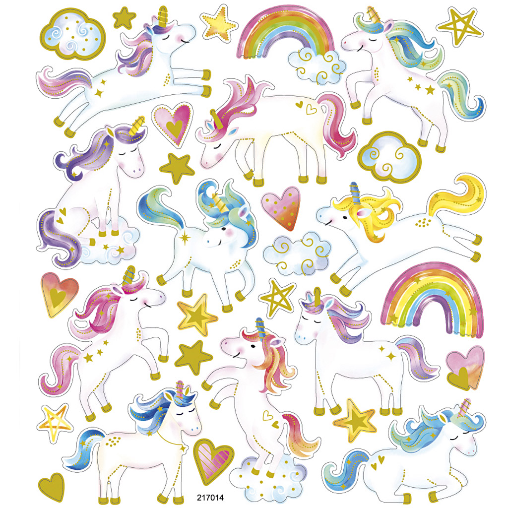 Kleebised, ükssarvik, leht 15x16,5 cm, 1 leht - Image 4