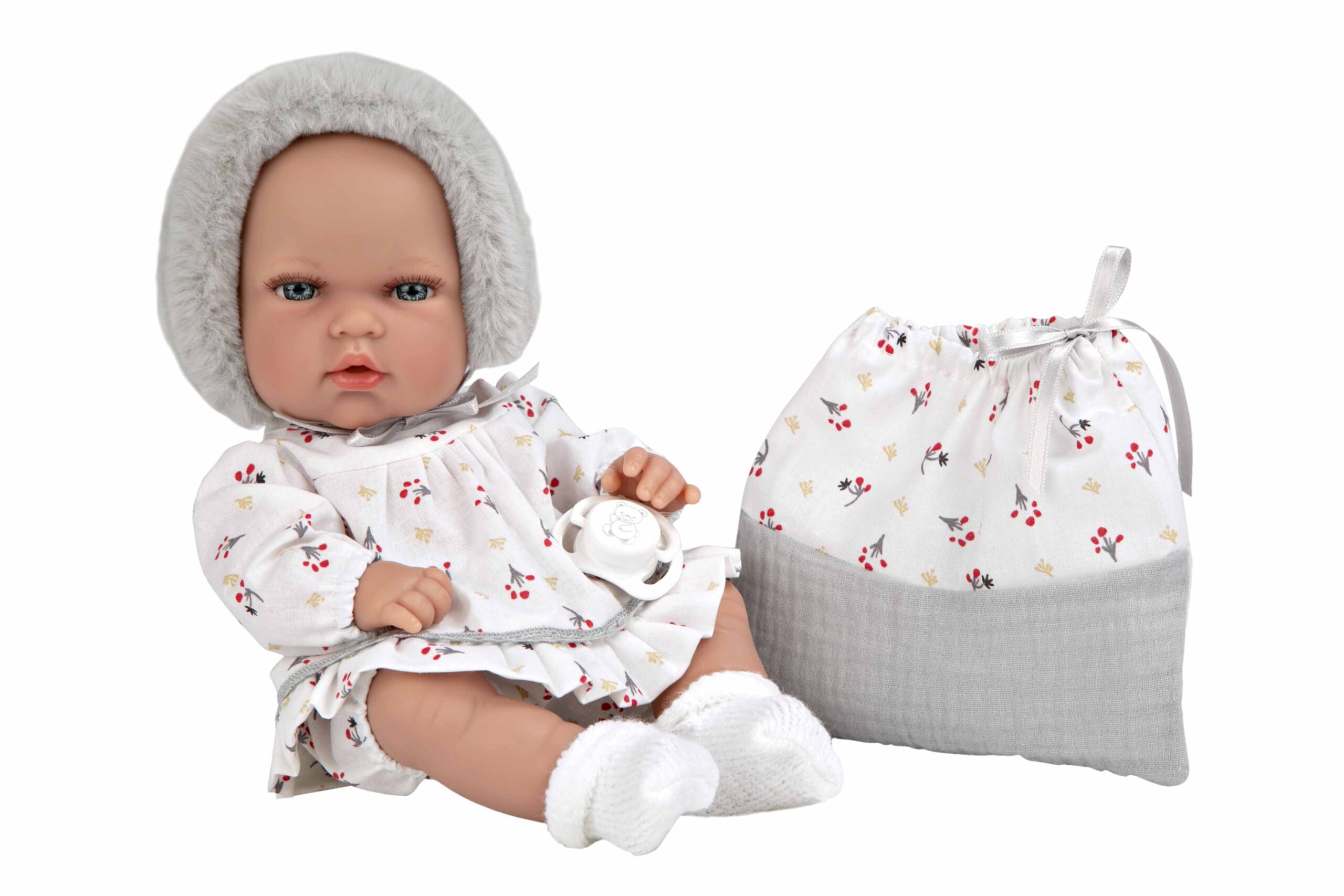 Arias beebinukk halli mütsiga