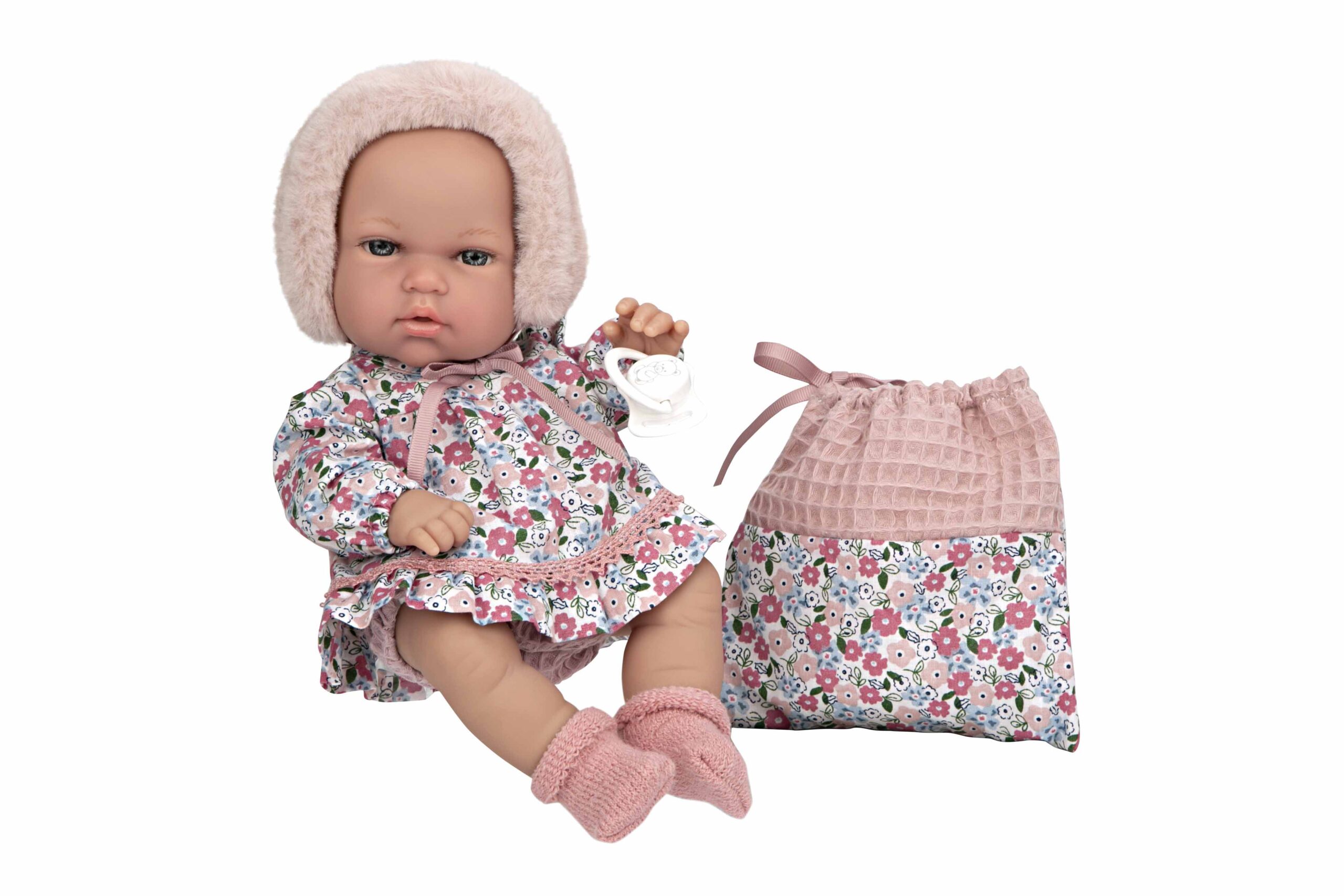 Arias beebinukk roosa mütsiga