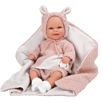 Arias nukk koos roosa tekiga