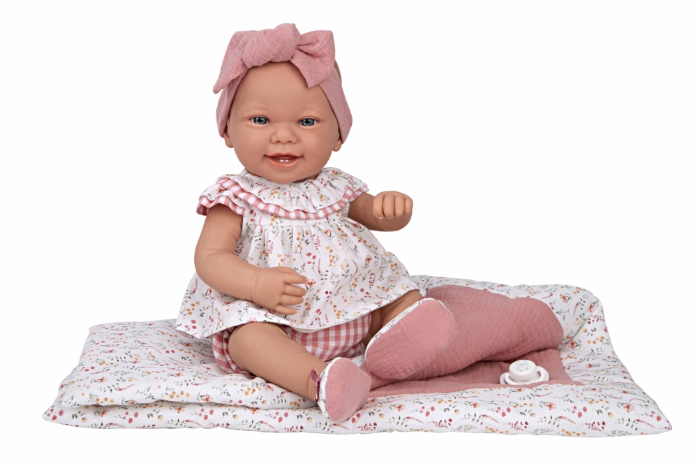 Arias nukk roosa mähkimisalusega