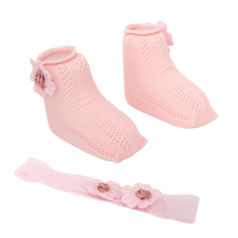 Arias sokkide ja lipsuga peapaela komplekt beebinukkudele