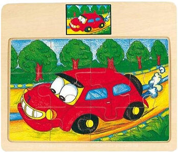 Bino Puidust pusle punane auto