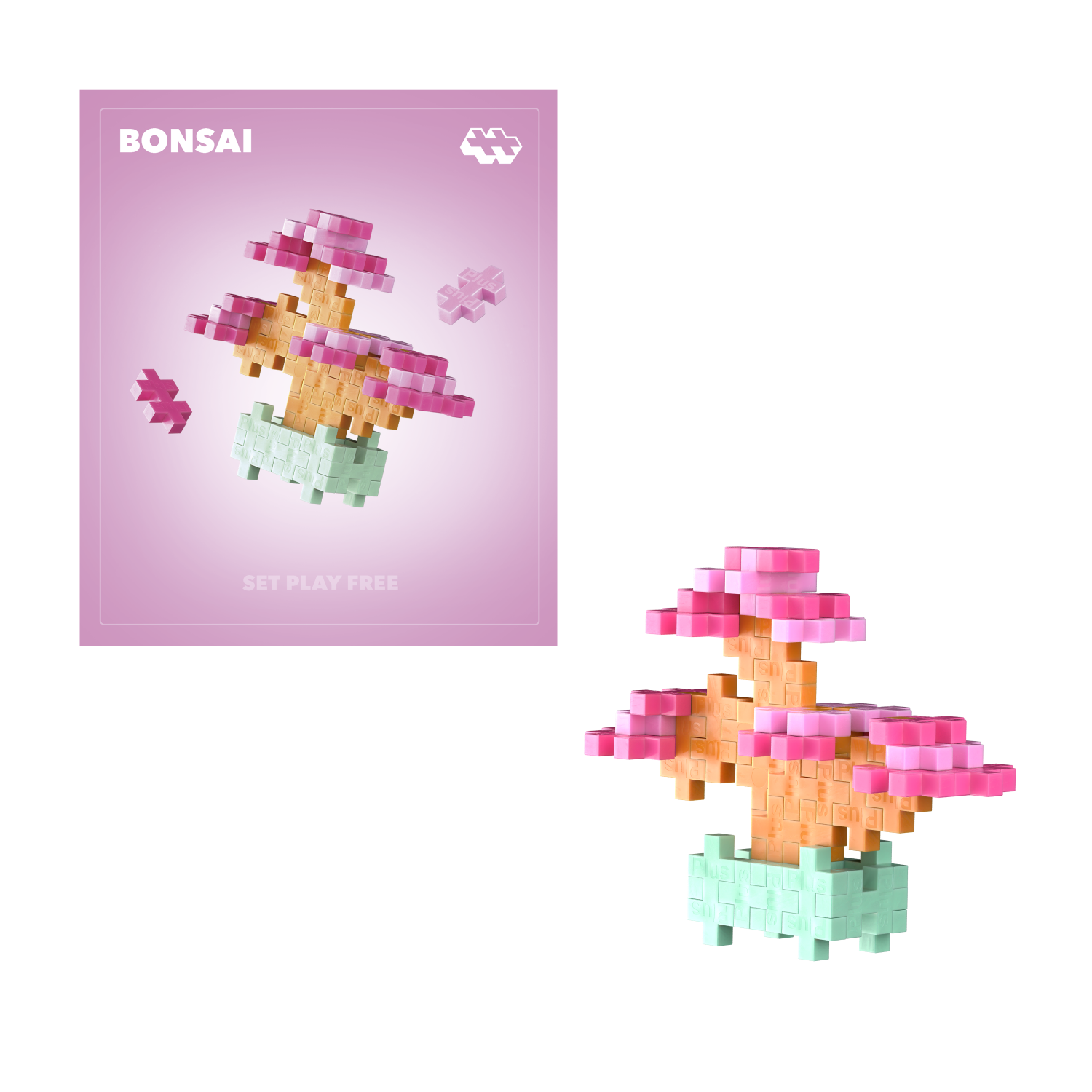 Plus Plus ehitusklotsid TAIMED - roosa bonsai