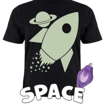 Splat Planet pimedas helendav T-särk, Space