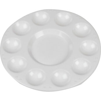 Palett , ümmargune palett 11 kaevuga, diameeter. 17 cm, valge, 10 tk/ 1 pakk