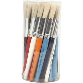 Laste värvipintslid, L: 19 cm, W: 12 mm, ümmargune, 30 tk/ 1 pakk