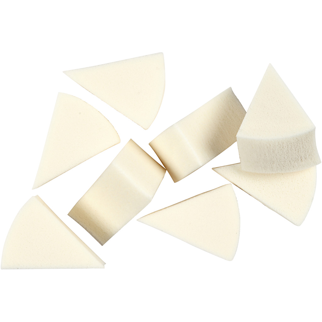 Käsnad, L: 40 mm, W: 25 mm, valge, 8 tk/ 1 pakk