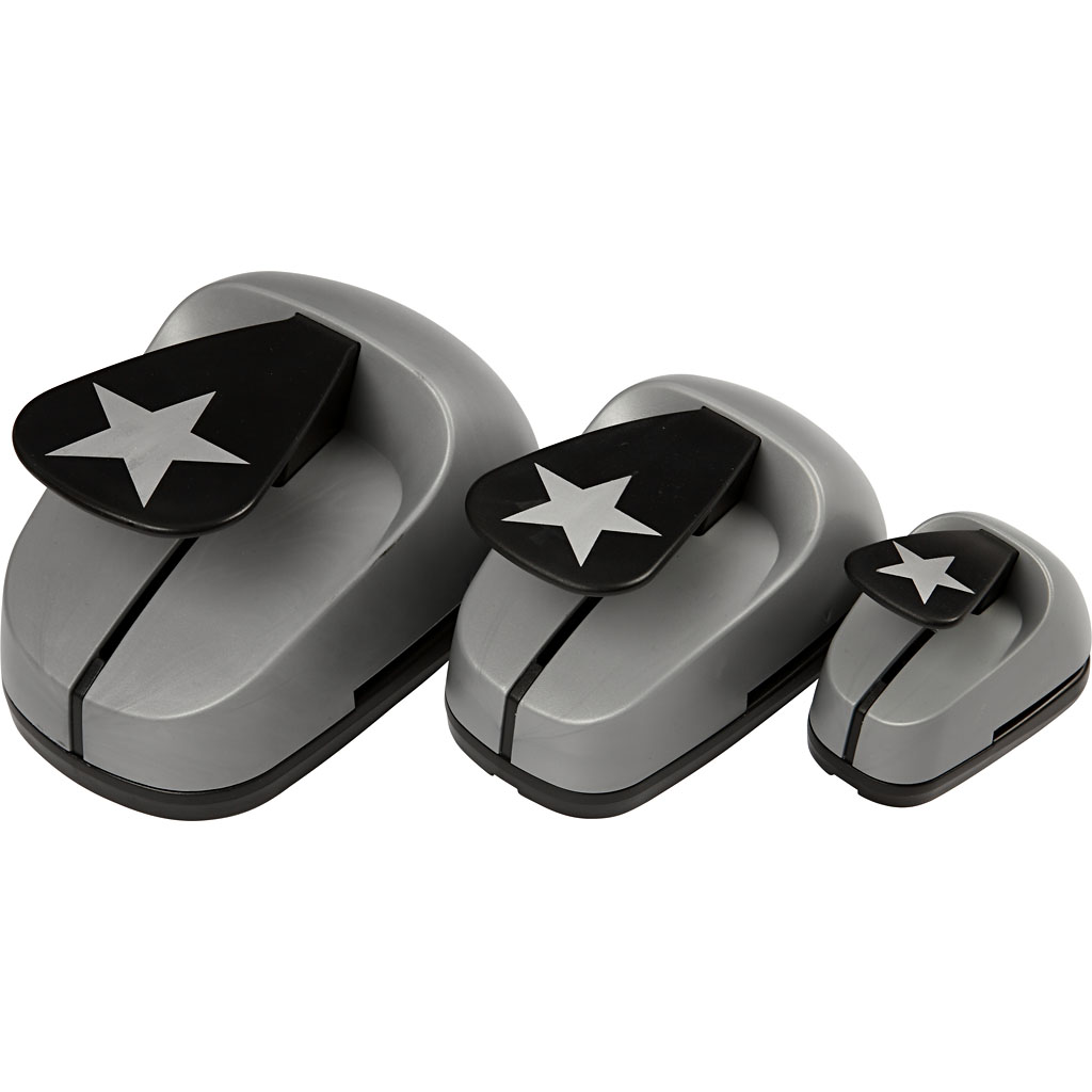 Craft Punch komplekt, täht, suurus 25+49+75 mm, 3 tk/ 1 pakk