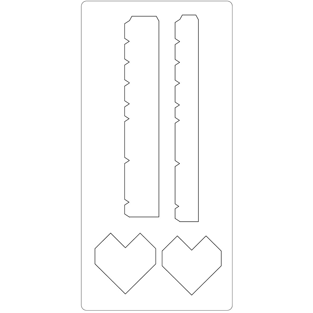 Terasest ruudukujuline stants, südamekarp, suurus 15,2x30,37 cm, paksus 15 mm, 1 tk.