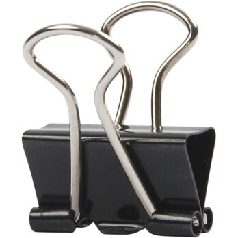 Foldback klambrid, W: 19 mm, must, 40 tk/ 1 pakk