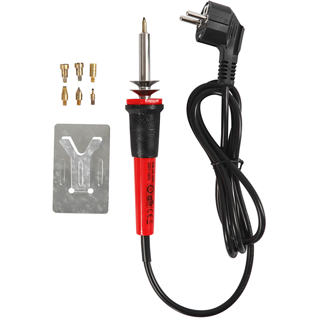 Pürograafia käsitöökomplekt, suurus 19x3 cm, EL, must, punane, 1 tk.