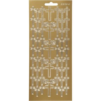 Kleebised, rist, leht 10x23 cm, kuldne, 1 leht