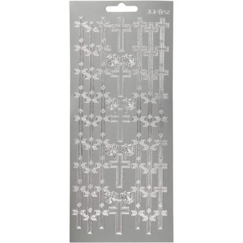 Kleebised, rist, leht 10x23 cm, hõbedane, 1 leht