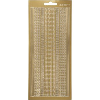 Kleebised, äärised, leht 10x23 cm, kuldne, 1 leht