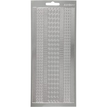 Kleebised, äärised, leht 10x23 cm, hõbedane, 1 leht