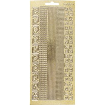 Kleebised, äärised, leht 10x23 cm, kuldne, 1 leht