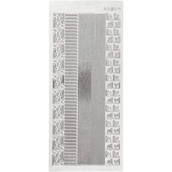 Kleebised, äärised, leht 10x23 cm, hõbedane, 1 leht