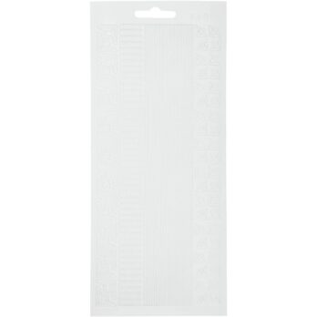 Kleebised, äärised, leht 10x23 cm, valge, 1 leht