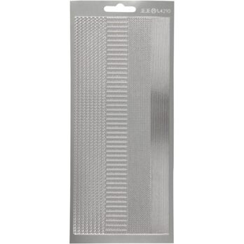 Kleebised, äärised, leht 10x23 cm, hõbedane, 1 leht