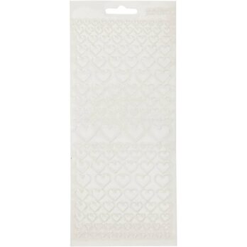 Kleebised, südamed, leht 10x23 cm, läbipaistev, 1 leht