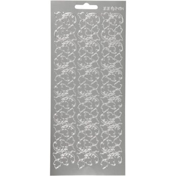 Kleebised, lehed, leht 10x23 cm, hõbedane, 1 leht