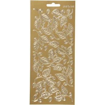 Kleebised, lehed, leht 10x23 cm, kuldne, 1 leht