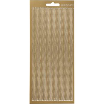 Kleebised, äärised, leht 10x23 cm, kuldne, 1 leht