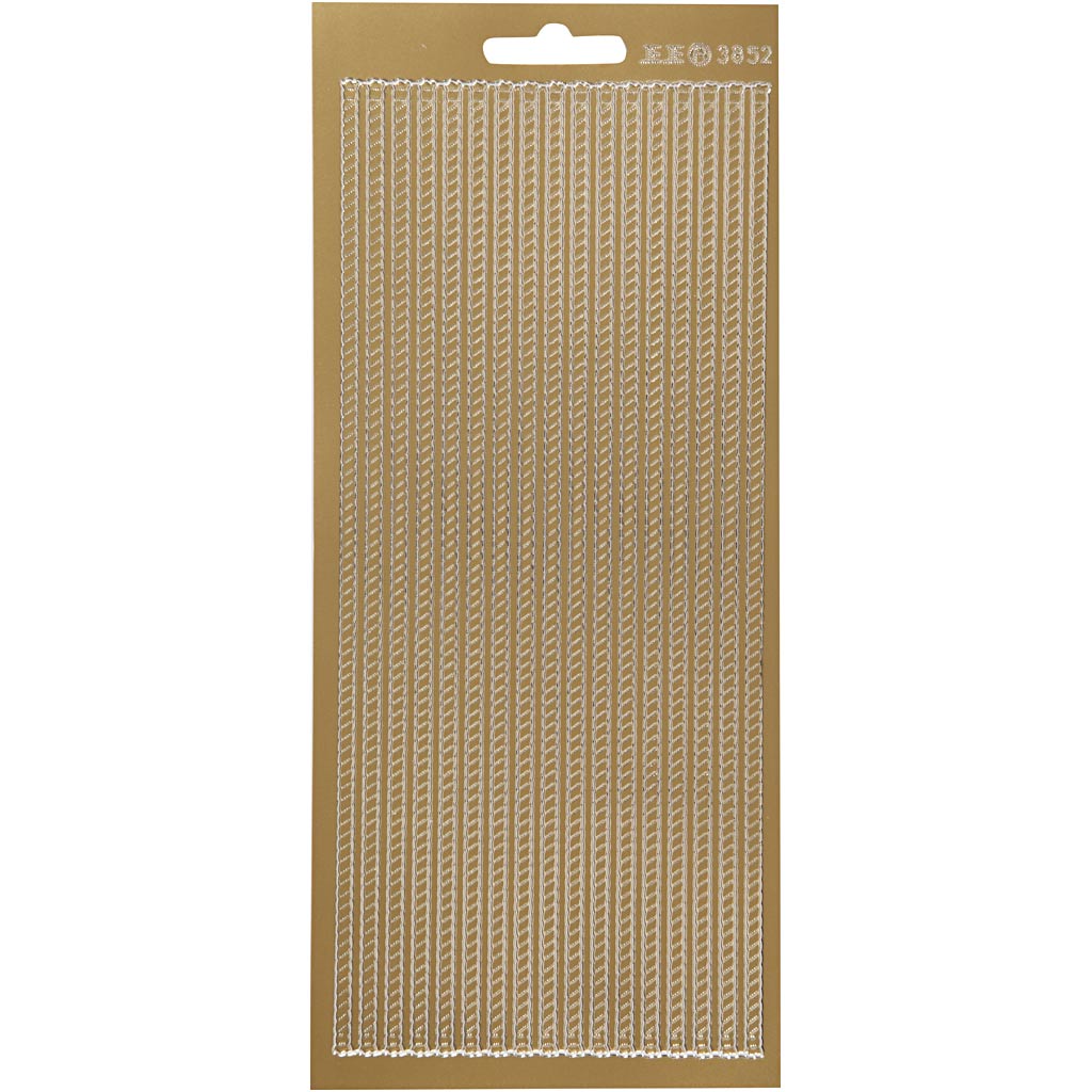 Kleebised, äärised, leht 10x23 cm, kuldne, 1 leht