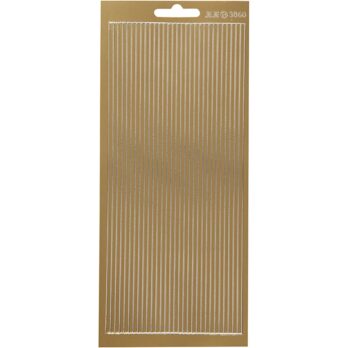 Kleebised, äärised, leht 10x23 cm, kuldne, 1 leht