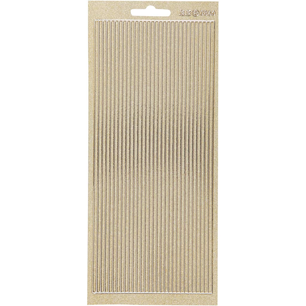 Kleebised, äärised, leht 10x23 cm, kuldne, 1 leht