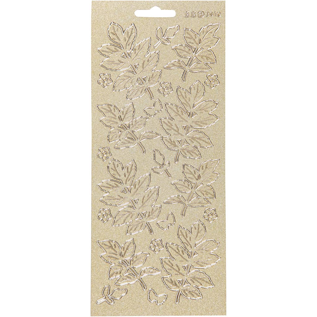 Kleebised, lehed, leht 10x23 cm, kuldne, 1 leht