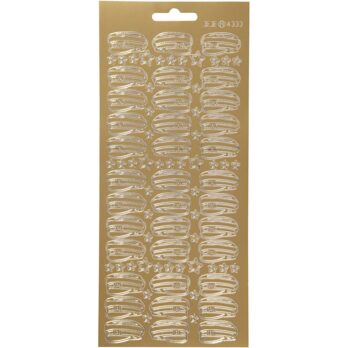 Kleebised, müts, leht 10x23 cm, kuldne, 1 leht