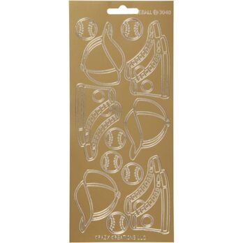 Kleebised, sport, leht 10x23 cm, kuldne, 1 leht