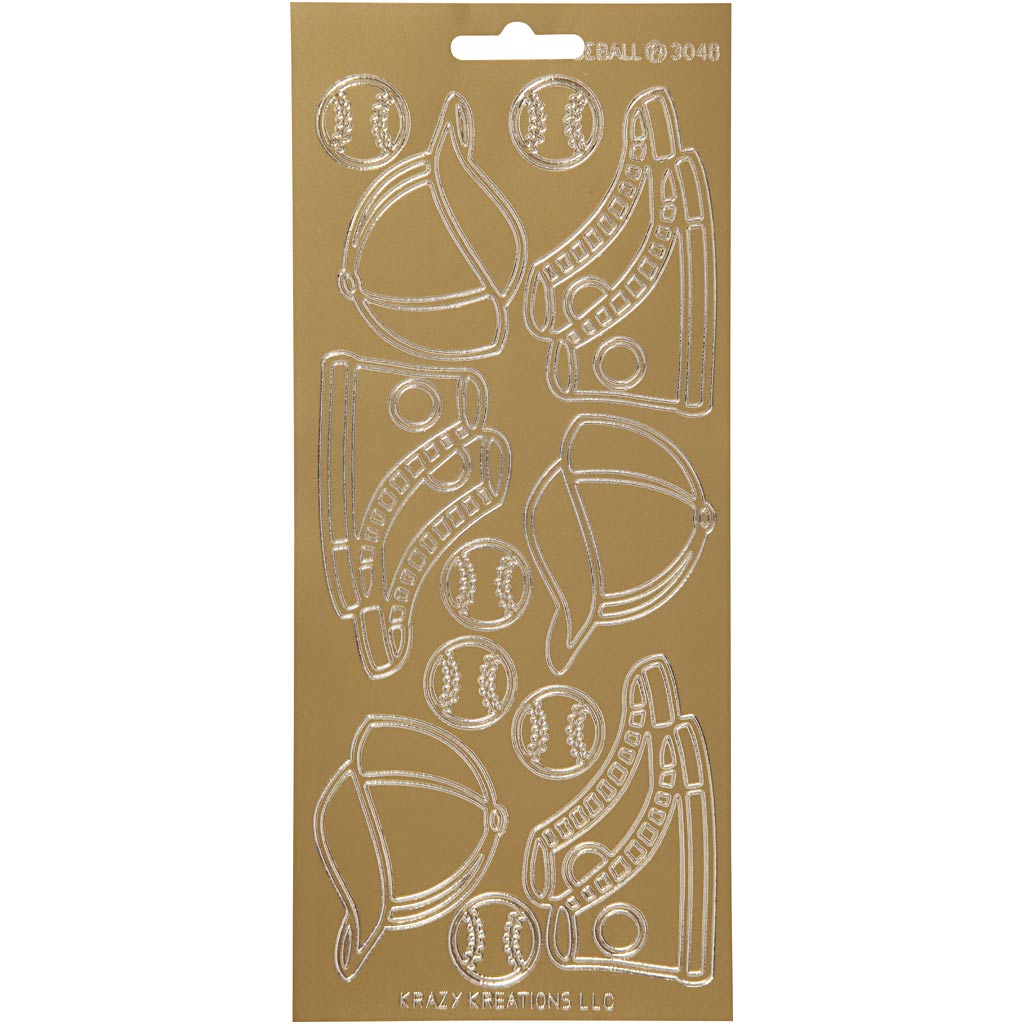 Kleebised, sport, leht 10x23 cm, kuldne, 1 leht