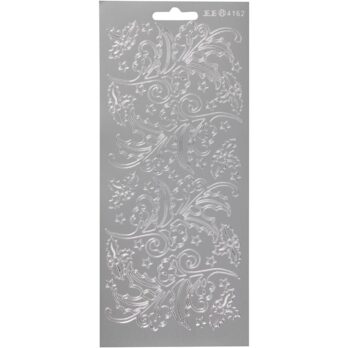 Kleebised, jalakas, leht 10x23 cm, hõbedane, 1 leht