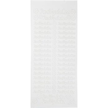 Kleebised, indbydelse, leht 10x23 cm, valge, 1 leht