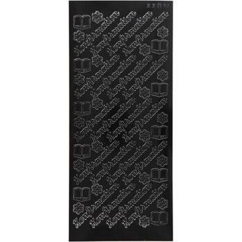 Kleebised, kinnitus, leht 10x23 cm, must, 1 leht