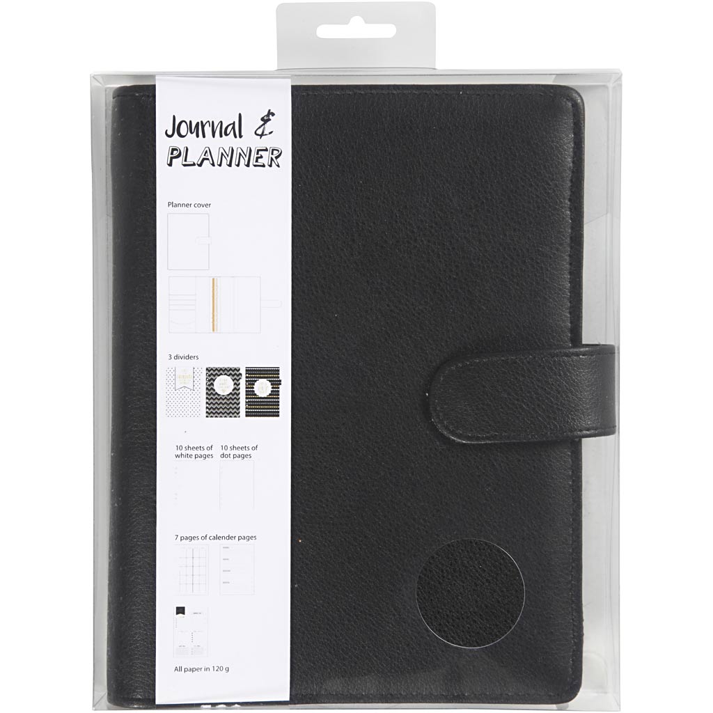 Planer, suurus 19x23,5x4 cm, rõngamapp, must, 1 tk - Image 2