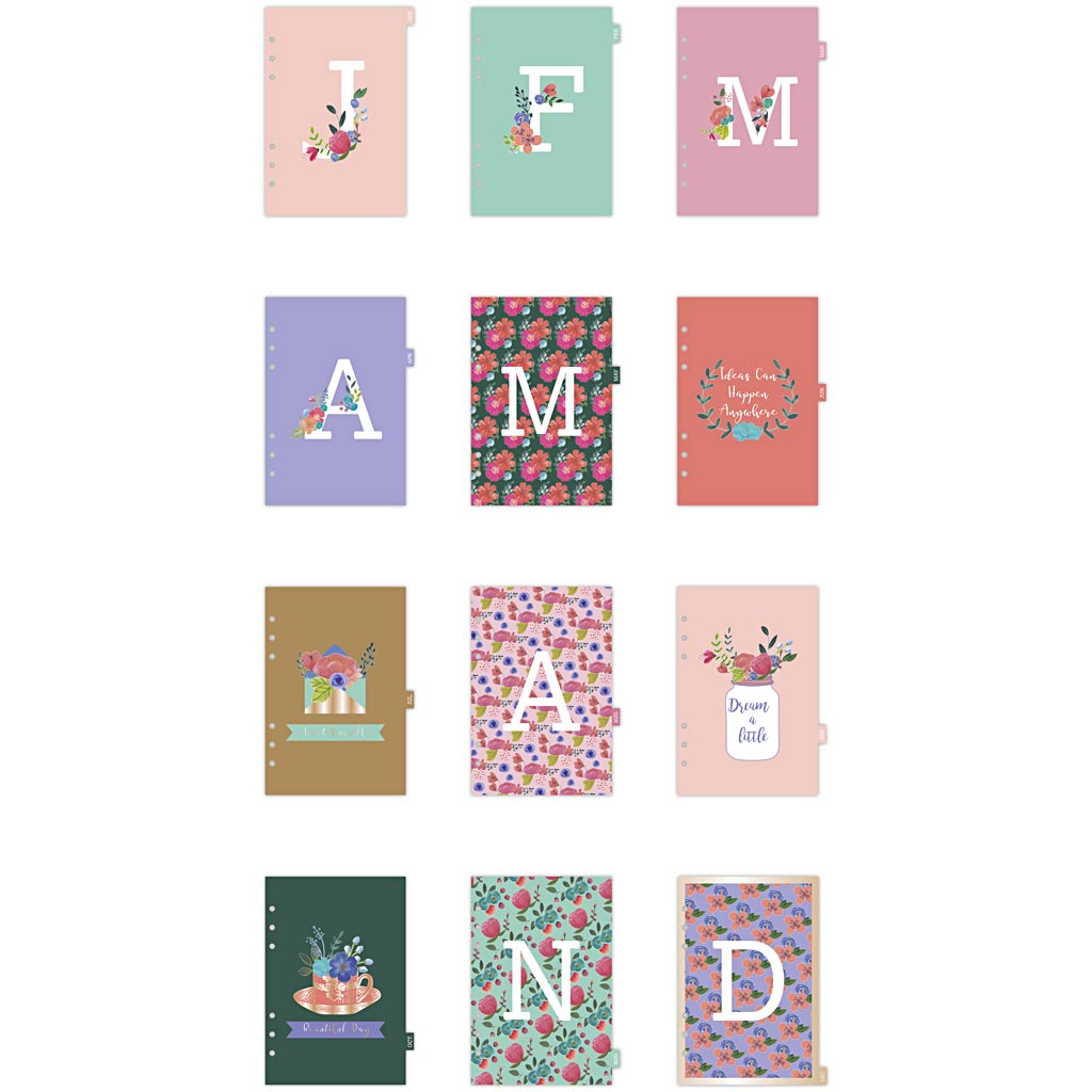 Registrijaotur, A5, lehekülgede arv 12, kuldne, punane, korall, 1 tk