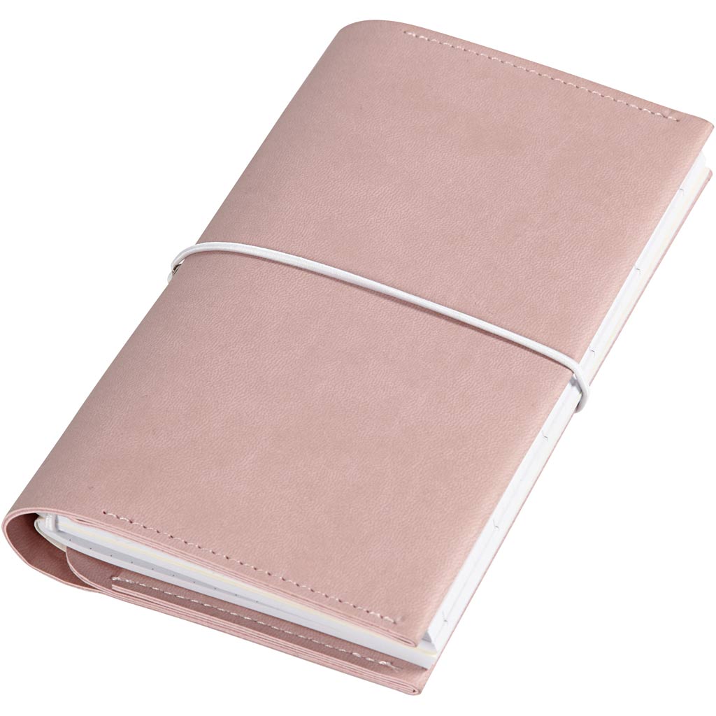 Planner, suurus 10x18x1,5 cm, elastne sulgemine, roosa, 1 tk