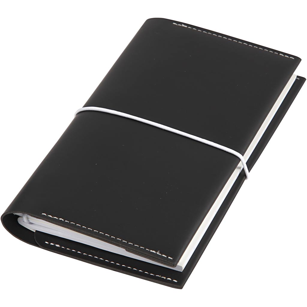 Planner, suurus 10x18x1,5 cm, elastne sulgemine, must, 1 tk