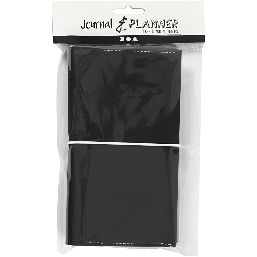 Planner, suurus 10x18x1,5 cm, elastne sulgemine, must, 1 tk - Image 2